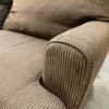 Brown and Black Stripped Fabric Double Cushion Sofa