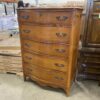 Vintage Serpentine 5 Drawer Tallboy Dresser