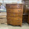 Vintage Serpentine 5 Drawer Tallboy Dresser