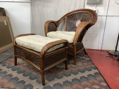 PIER 1 IMPORTS Azteca Wicker Armchair w/ Matching Ottoman
