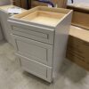 J&K CABINETRY Modern Light Grey 3 Drawer Base Cabinet