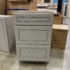 J&K CABINETRY Modern Light Grey 3 Drawer Base Cabinet