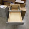J&K CABINETRY Modern Light Grey 3 Drawer Base Cabinet