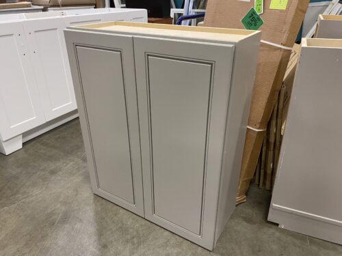 J&K CABINETRY Modern Light Grey 2 Door Upper Cabinet