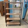 Modern Industrial 5 Tier Faux Wood Bookshelf