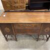 Vintage Multi-Toned Wood Console Table with Lathe Spun Legs