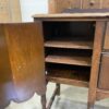Vintage Multi-Toned Wood Console Table with Lathe Spun Legs