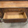 Vintage Multi-Toned Wood Console Table with Lathe Spun Legs