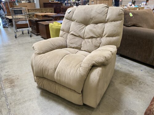 Ultra Plush Light Tan Rocking Manual Recliner