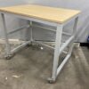 NEW! Blonde Wood Topped Steel Frame Rolling Kitchen Cart