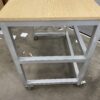NEW! Blonde Wood Topped Steel Frame Rolling Kitchen Cart