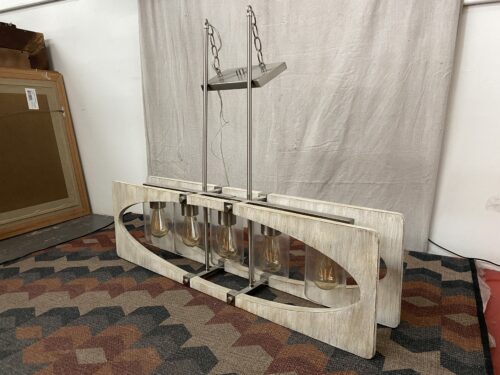 Weathered Farmhouse Style Rectangular 5-Light Fixture