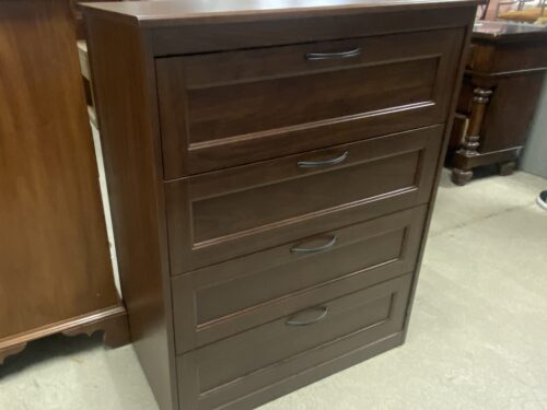 Stained Wood Dresser w/ Black Handles