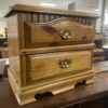Oak Night Stand w/ Intricate Wood & Metal Handles