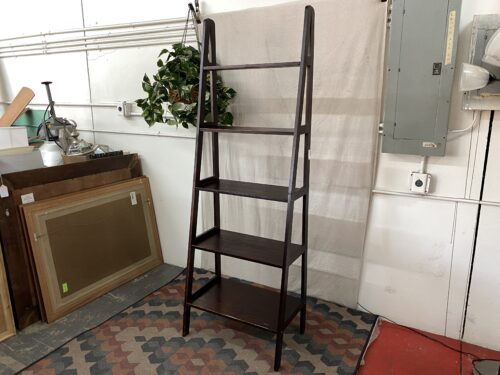 Dark Wooden 5-Tier Slanted Bookshelf