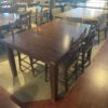 Rectangular Butterfly Extendable Table in Medium Brown with Four Chairs