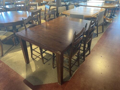 Rectangular Butterfly Extendable Table in Medium Brown with Four Chairs