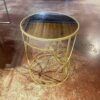 Gold with Mirrored Top Circular Modern End Table