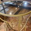 Gold with Mirrored Top Circular Modern End Table