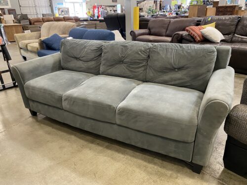 Dark Grey 3 Seat Sofa with Tuft Cushion Detail