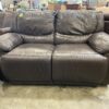 Dark Brown Leather Power Reclining Loveseat