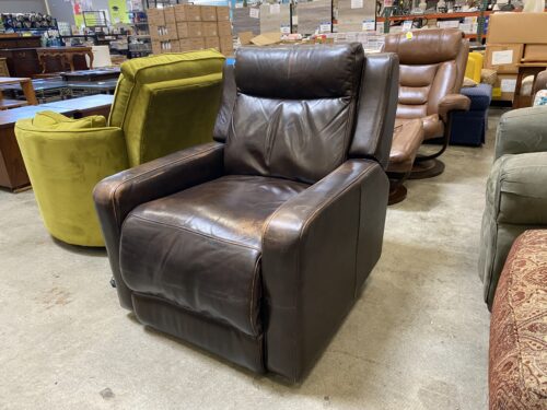 Brown Leather Power Recliner Armchair