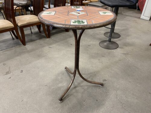 Ceramic Mosaic Top Outdoor Table with Iron Legs