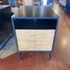 Black Oak Soft Close Nightstand with Natural Wood Door
