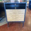 Black Oak Soft Close Nightstand with Natural Wood Door