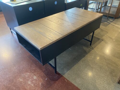 Lift Top Medium Brown Woodgrain Modern Coffee Table