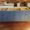 82"W Vanity with Soft Close Drawers in Stormy Blue