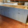 82"W Vanity with Soft Close Drawers in Stormy Blue