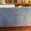 82"W Vanity with Soft Close Drawers in Stormy Blue