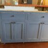 82"W Vanity with Soft Close Drawers in Stormy Blue