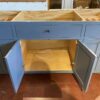 82"W Vanity with Soft Close Drawers in Stormy Blue