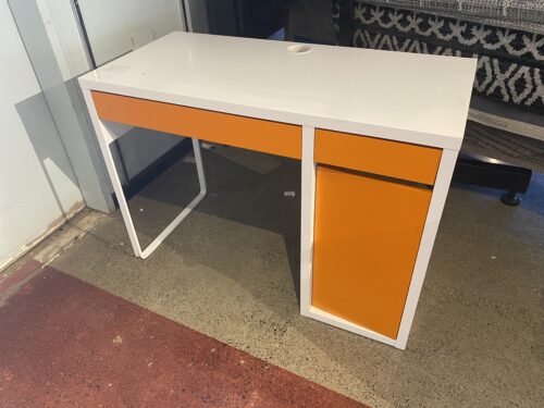 IKEA Micke Desk - Orange and White