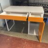 IKEA Micke Desk - Orange and White