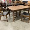 Vintage Wood Dining Table with 4 Chairs