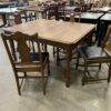 Vintage Wood Dining Table with 4 Chairs