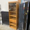 Vintage Wood Bookcase with Glass Cabinet
