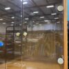 Vintage Wood Bookcase with Glass Cabinet