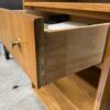 Vintage Wood Bookcase with Glass Cabinet