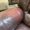 Black Cherry Leather Recliner with Grommet Details