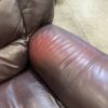 Black Cherry Leather Recliner with Grommet Details