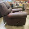 Black Cherry Leather Recliner with Grommet Details