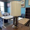 Vintage MCM Glass Cabinet Candelabra Table Lamp