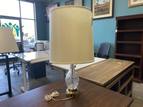 Vintage Etched Glass Jug Table Lamp