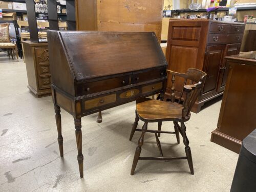 19th Century Antique Secretary Desk w/ Chair