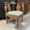 Antique Hand Carved Ornate Cherub Corner Chair