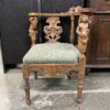 Antique Hand Carved Ornate Cherub Corner Chair